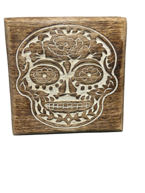 Dia de Los Muertos Hand Carved Box