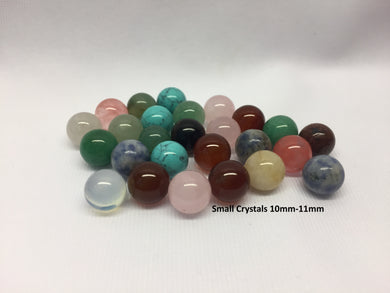 Small Crystal Beads - Mixed Gemstone Marbles 9mm to 13mm undrilled