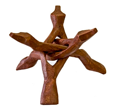 Tripod Stand Hand-Carved Wood